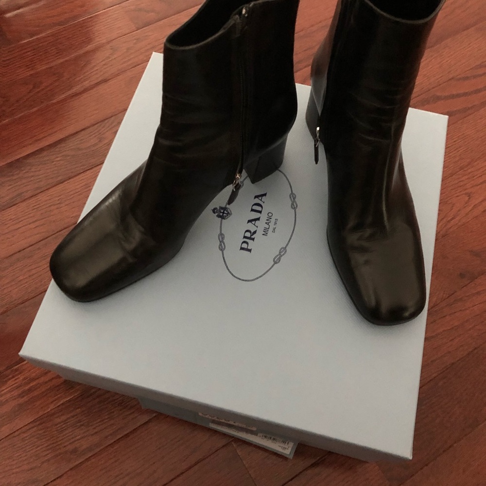 Prada leather ankle boots